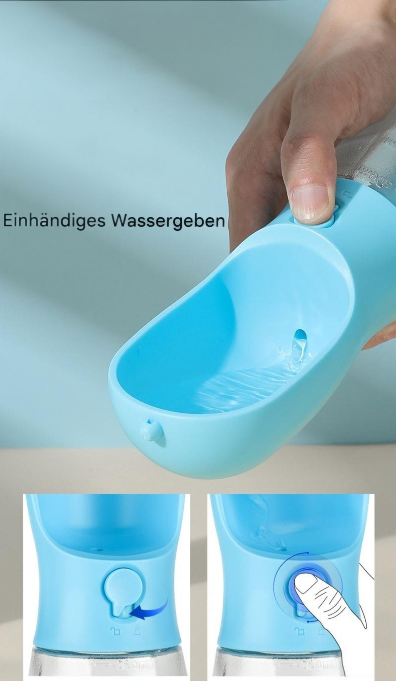 3 in 1 Trinkflasche für Unterwegs